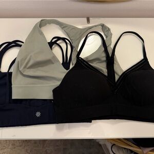 3 Athleta Size M Sports Bras (Black, Navy, Light Green), Buy 1 get 2 free!!